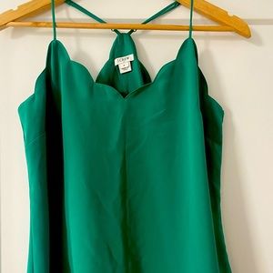 Kelly Green Scalloped Tank top